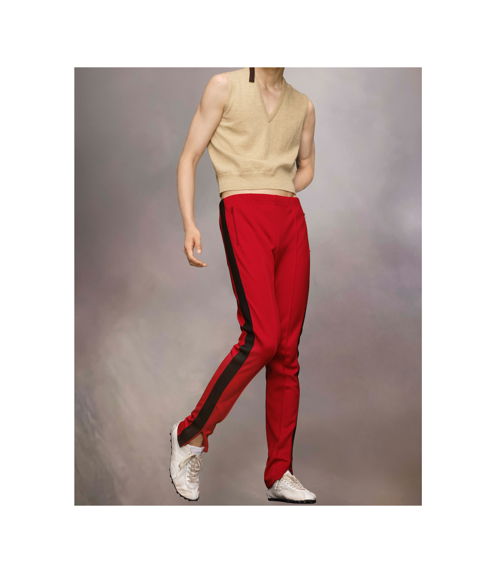 Maison Margiela Side-stripe Track Pants In Red