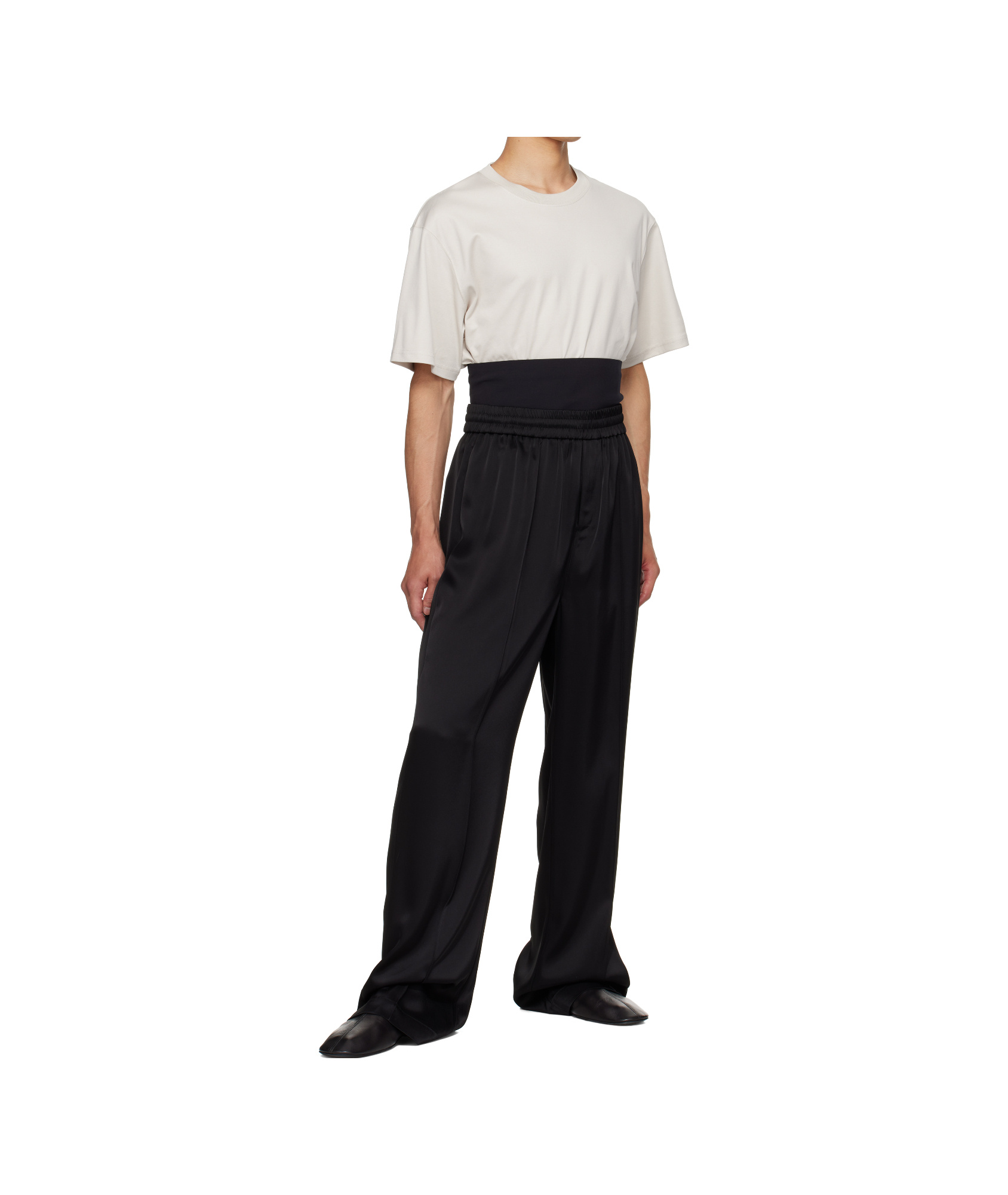 Mugler Ribbed Round-neck T-shirt In Neutral