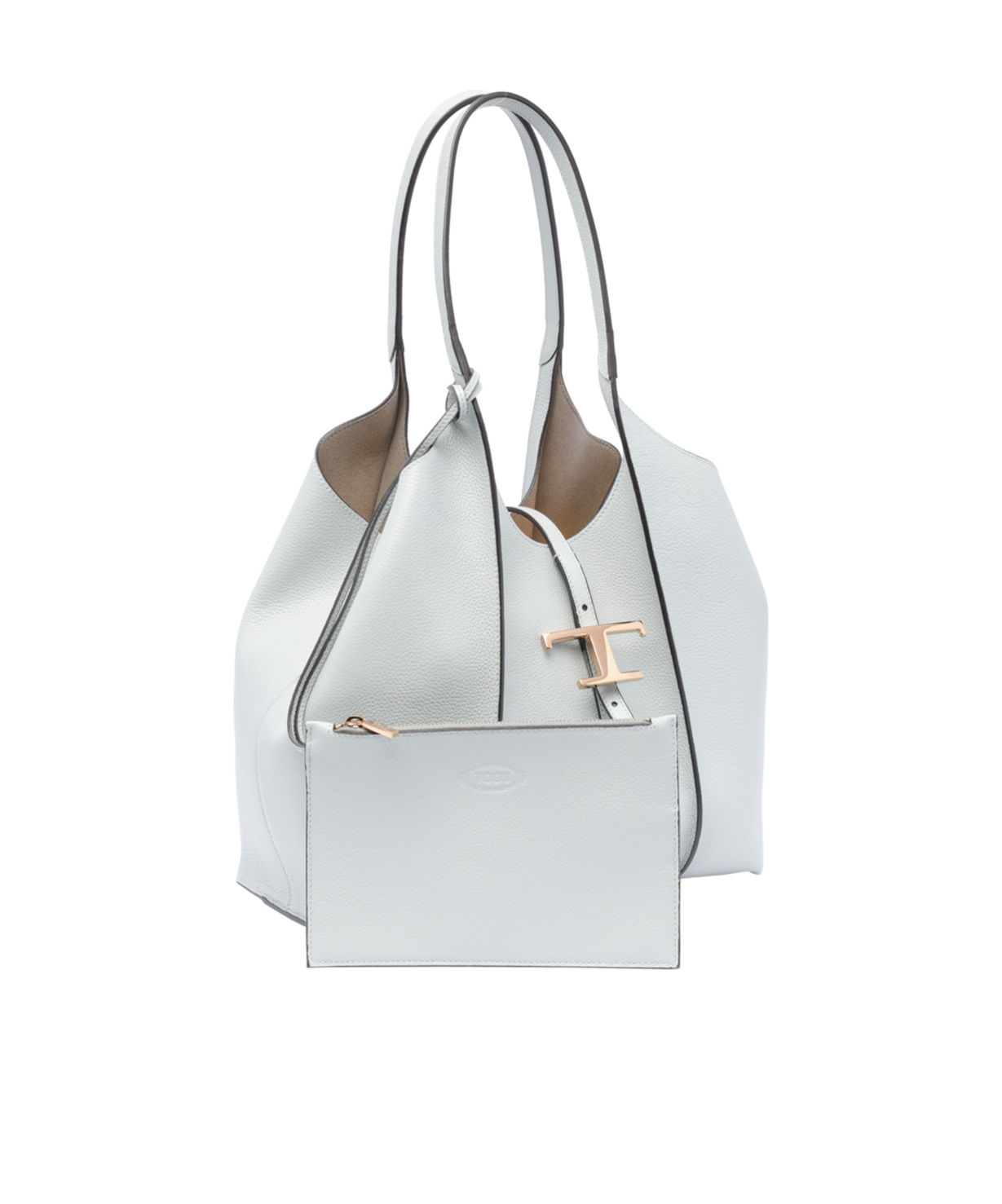 Shop Tod's Medium Timeless Tote Bag In Gray