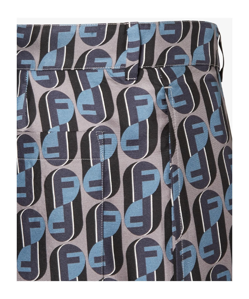 Fendi Silk Bermuda Shorts Featuring All-over Print In Multi