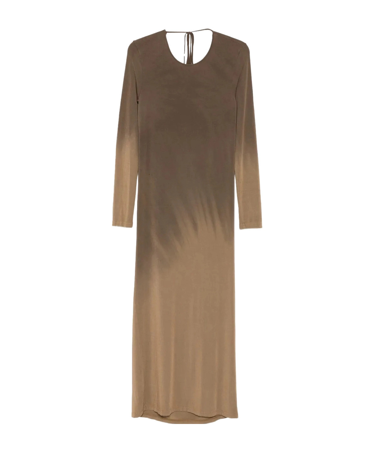 Uma Wang Long-sleeved Maxi Dress In Brown