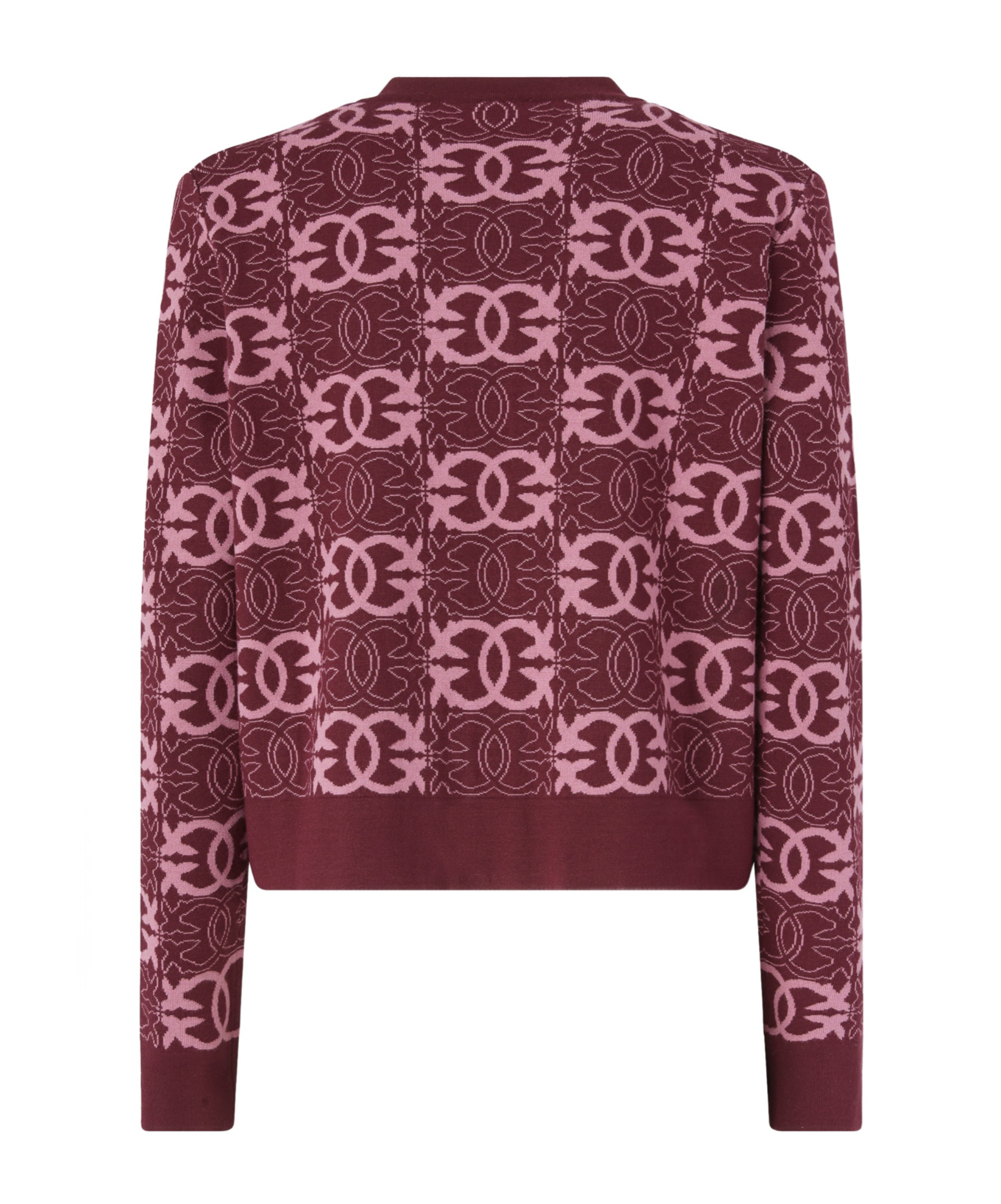 Pinko Cardigan With Love Birds Logo In Burgundy