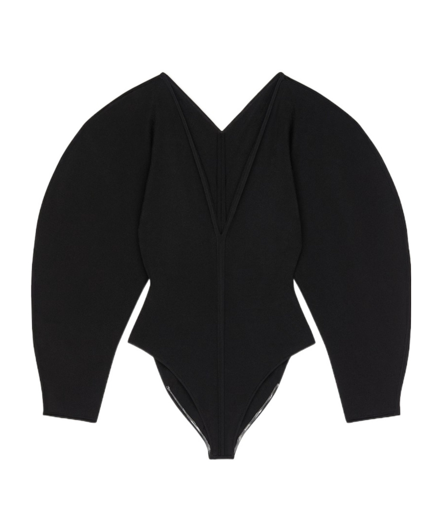 Givenchy Cocoon Bodysuit In Engineered Knit In Black
