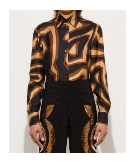 Pucci Labirinto-print Silk Shirt In Black