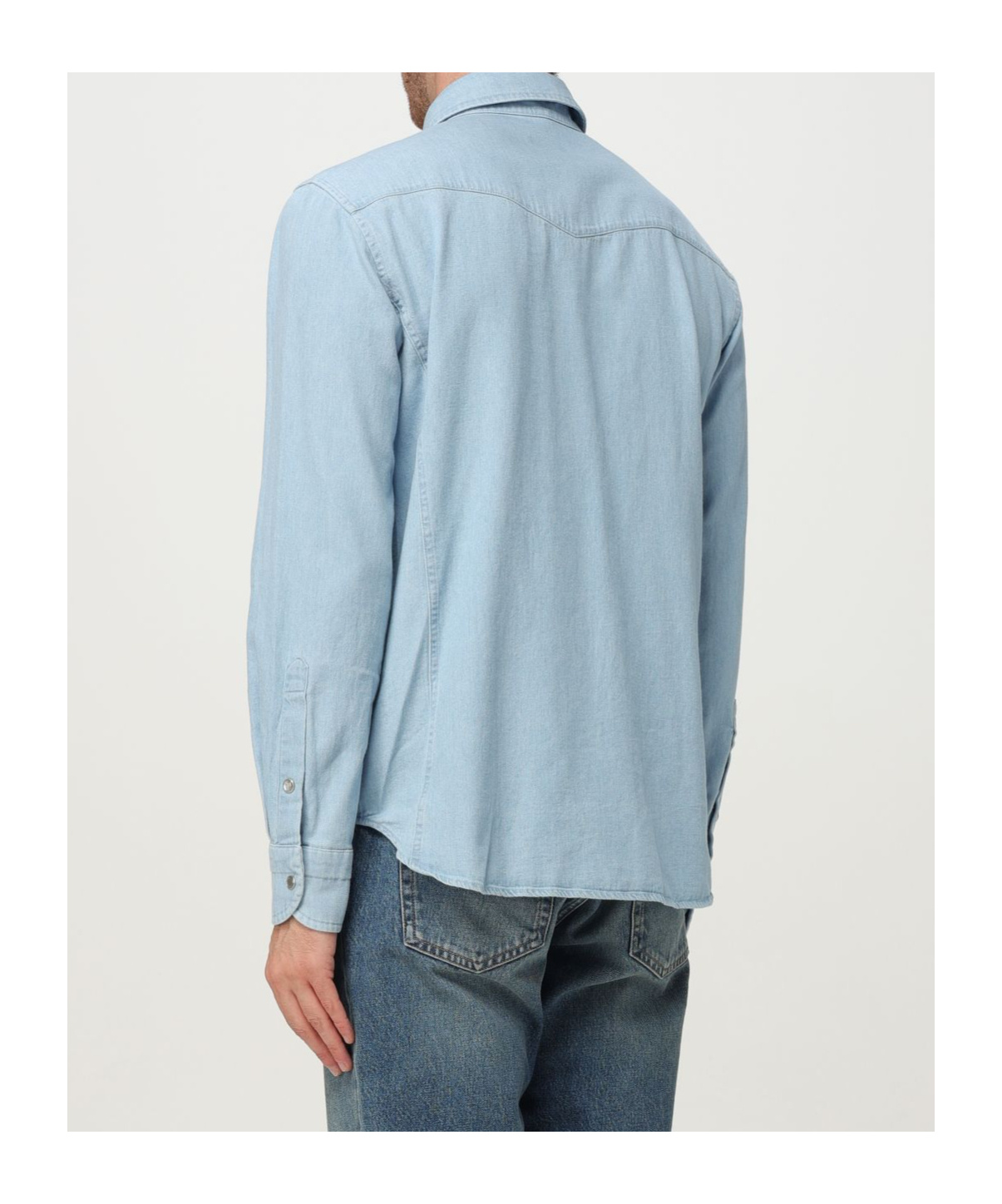 Tom Ford Denim Chambre Western Shirt In Blue