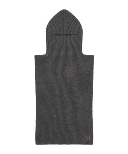 Max Mara Logo Embroidered Ribbed-knit Poncho In Black