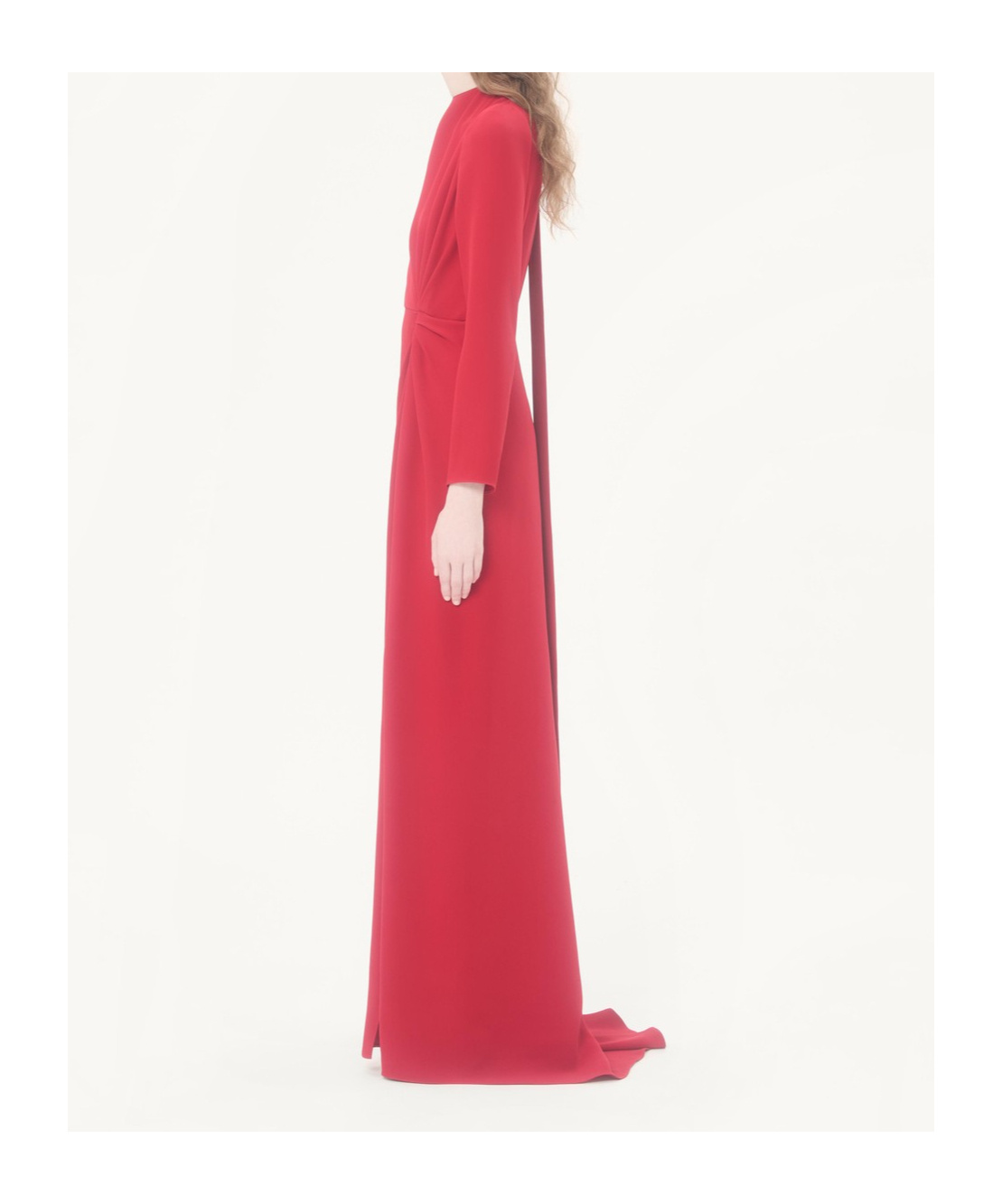 Valentino Cady Couture Ruched Maxi Dress In Red