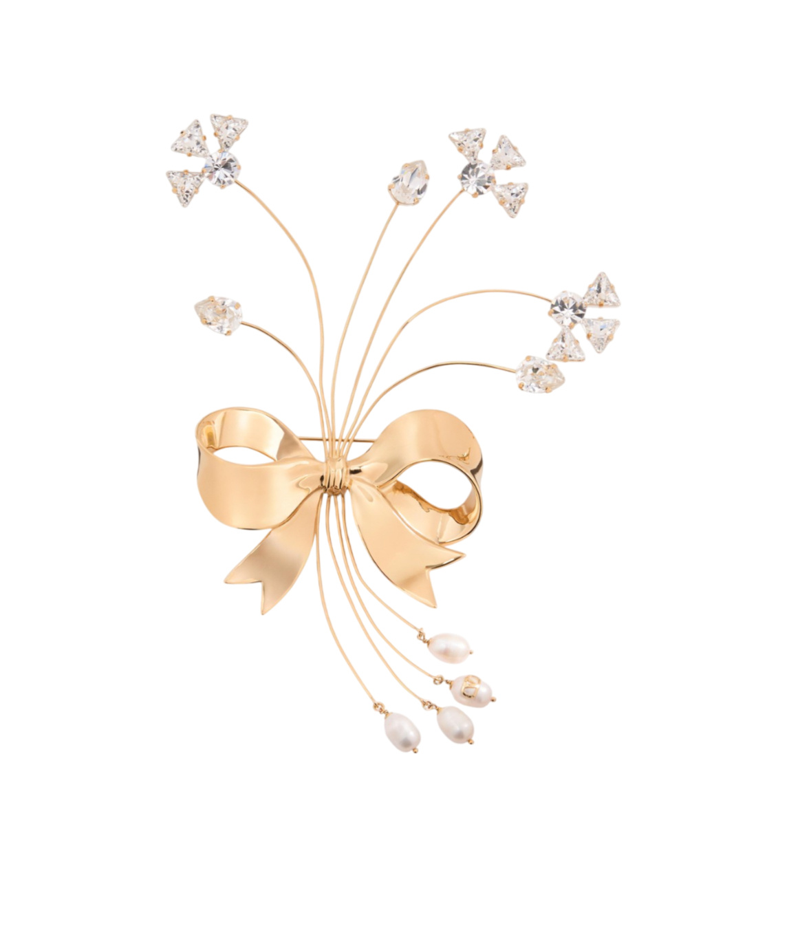 Valentino Floral Metal Brooch In Gold