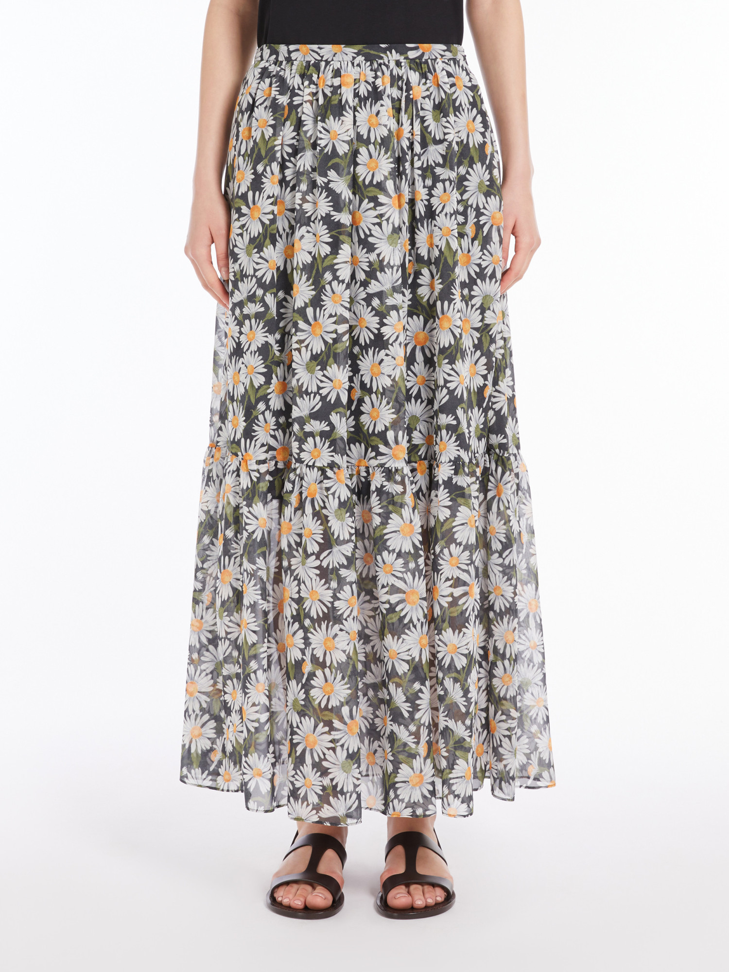 Weekend Max Mara Women's Artello - Printed Silk Long Skirt In Black