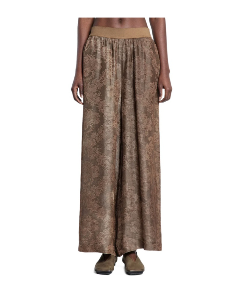 Uma Wang Patterned Trousers In Brown