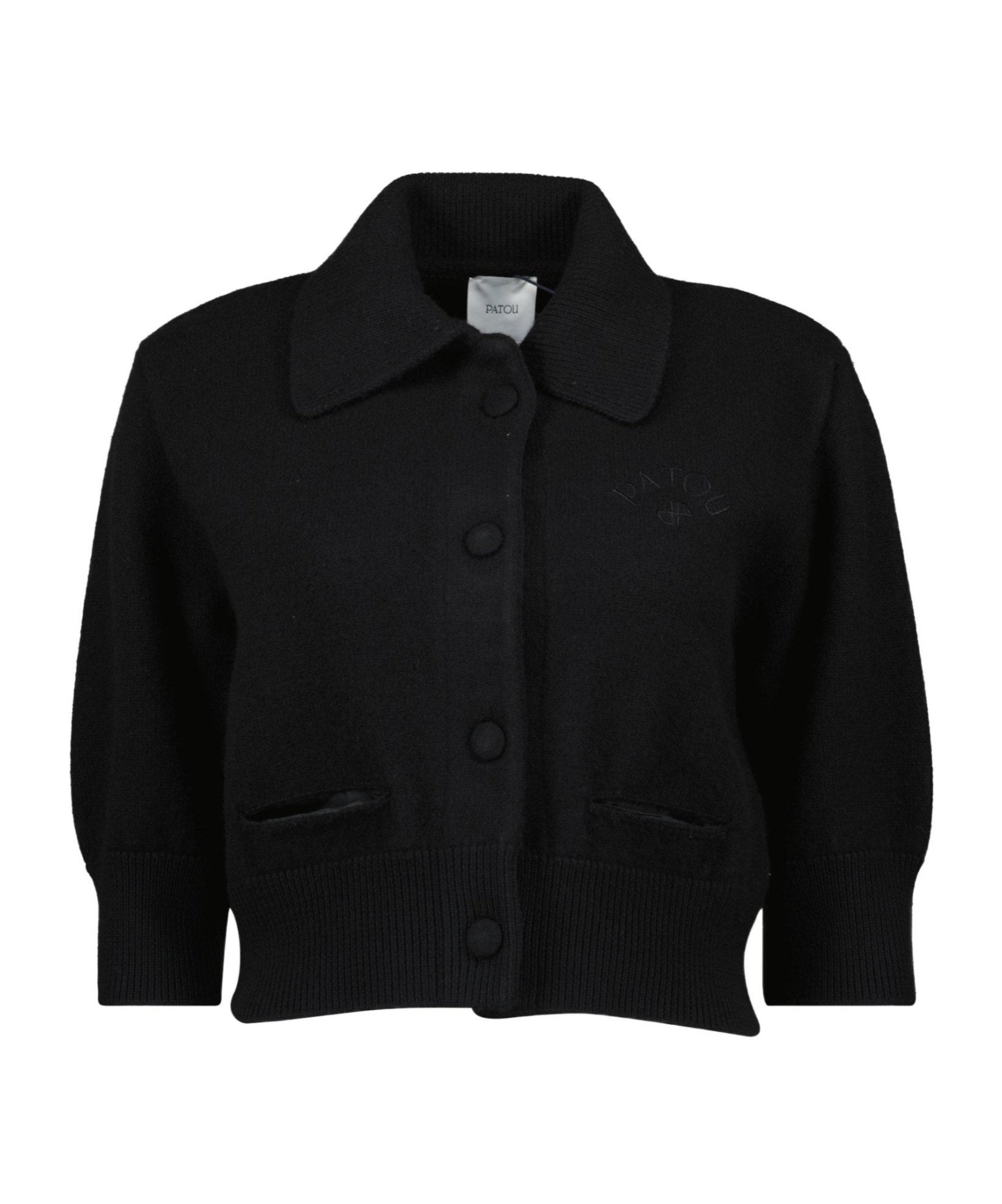 Patou Buttoned-up Wool Cardigan In Black