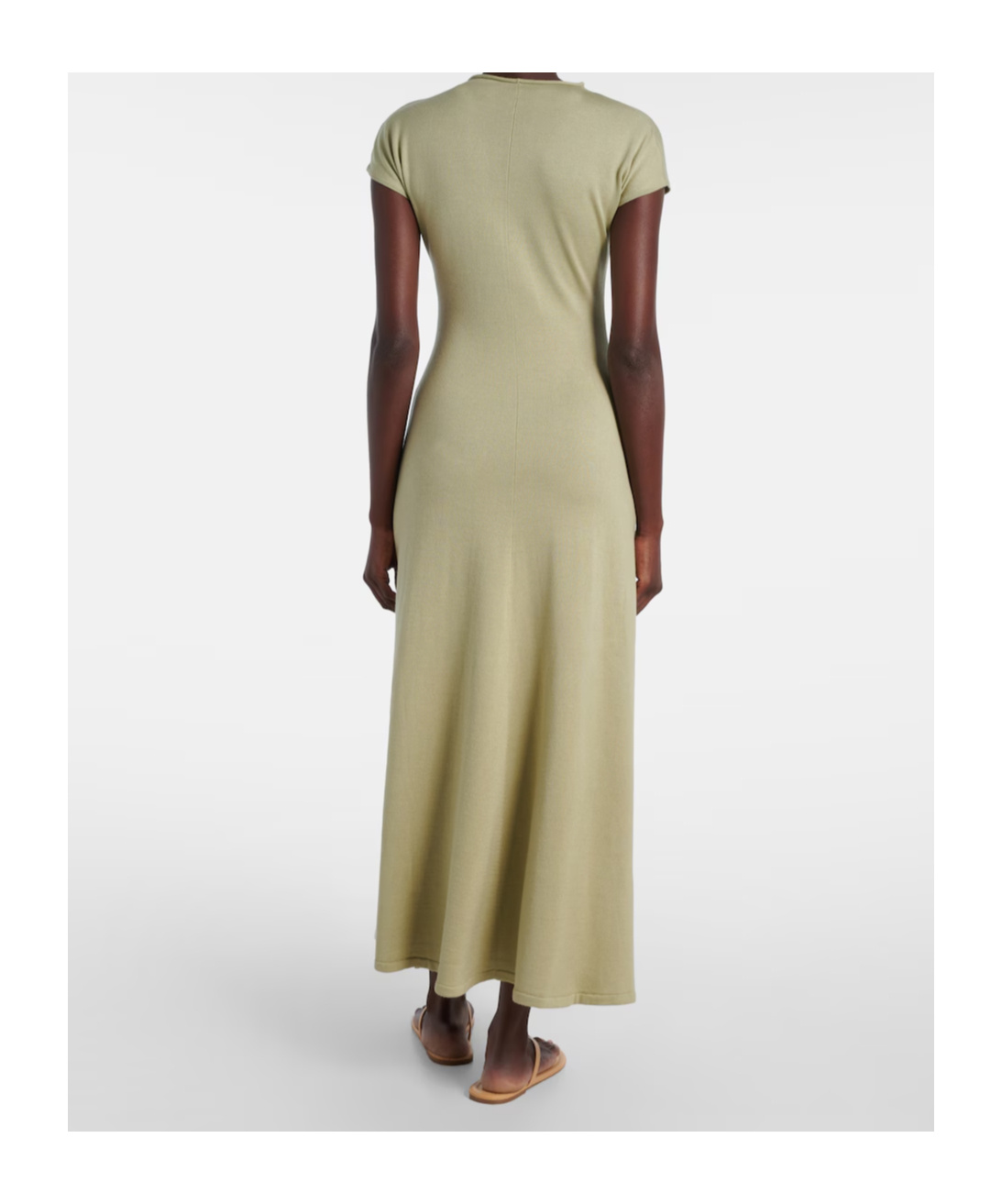 Tove Lenore Knitted Wool And Silk Midi Dress In Brown