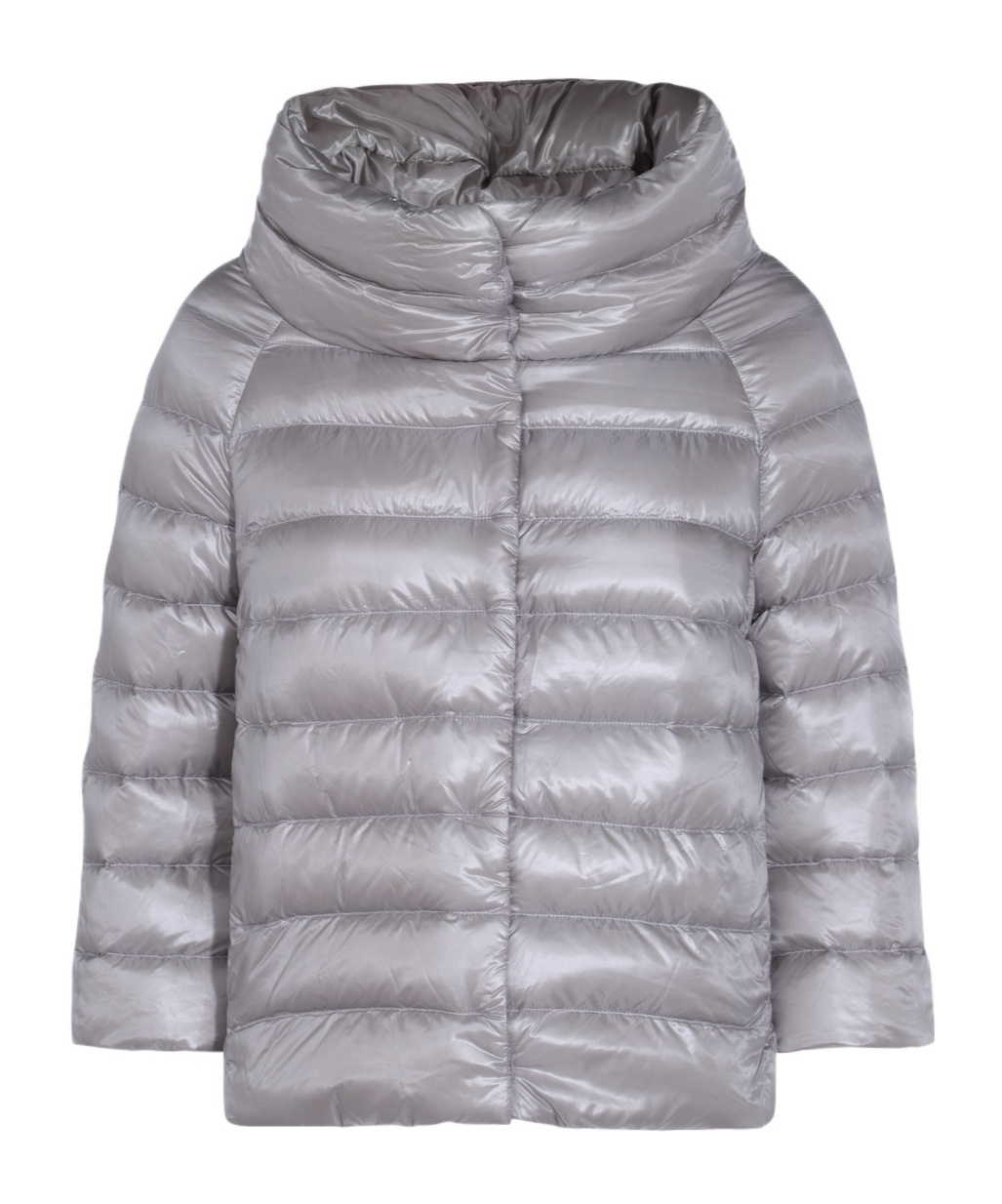 Herno High Collar Quilted Down Jacket In Gray
