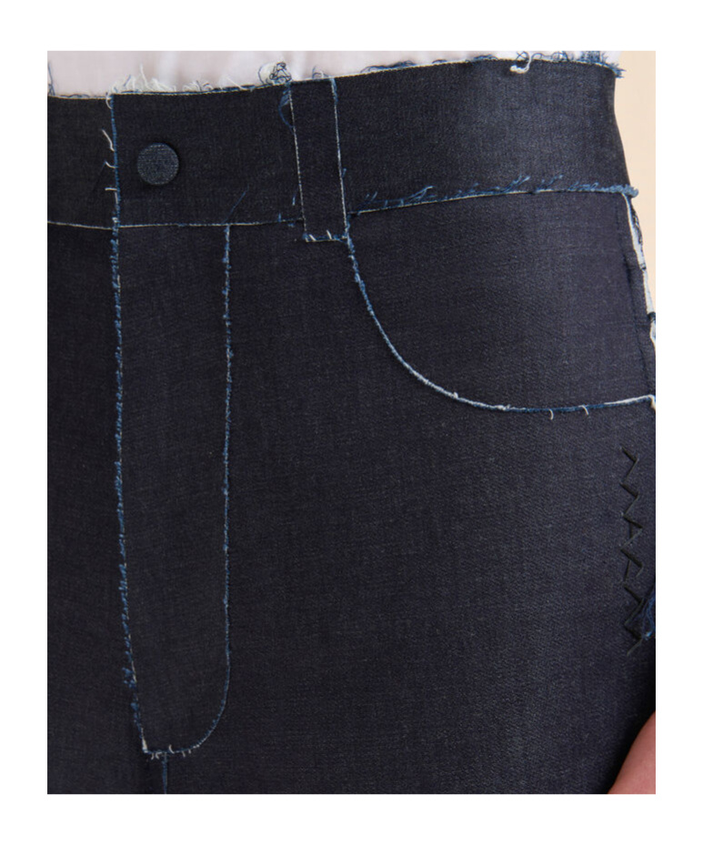Marni Men's High-waisted Shorts Raw Hem In Blue
