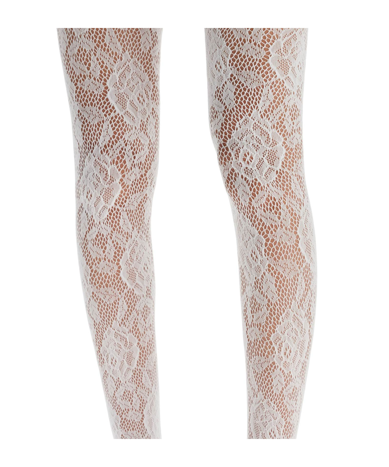 Alessandra Rich Lace Pantyhose In White