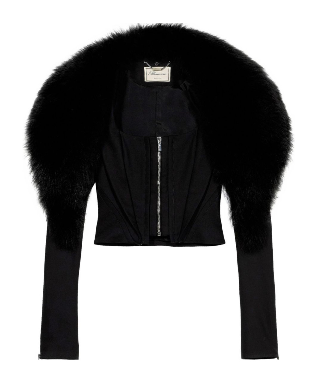 Blumarine Long-sleeved Casual Jacket In Black