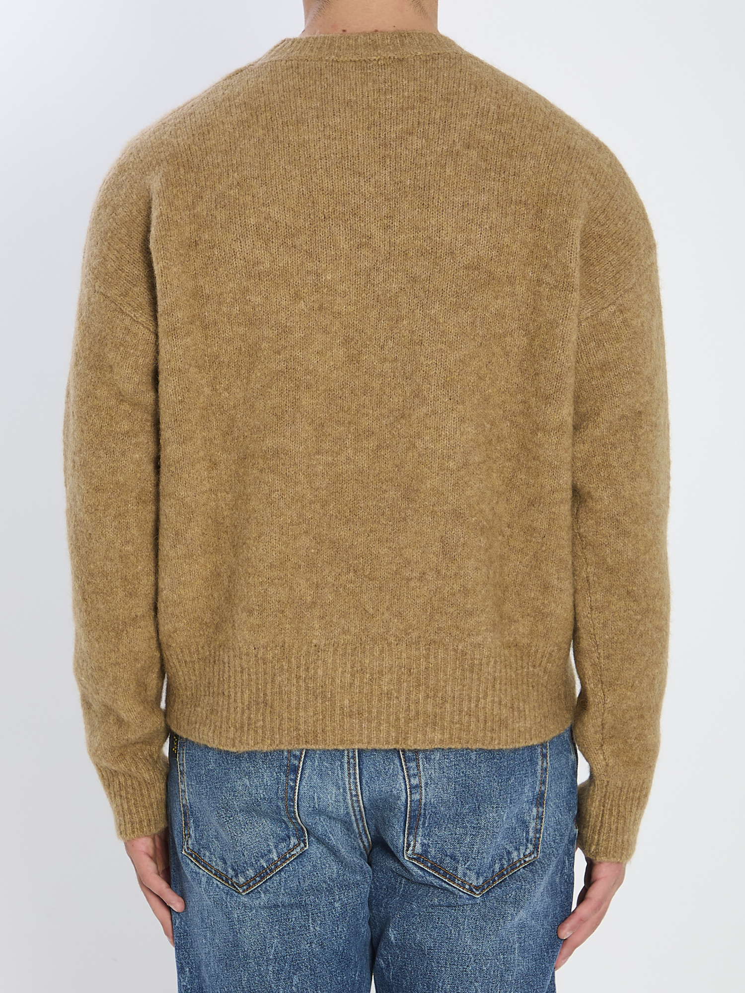 Ami Alexandre Mattiussi Alpaca And Wool Blend Long Sleeve Sweater In Gold