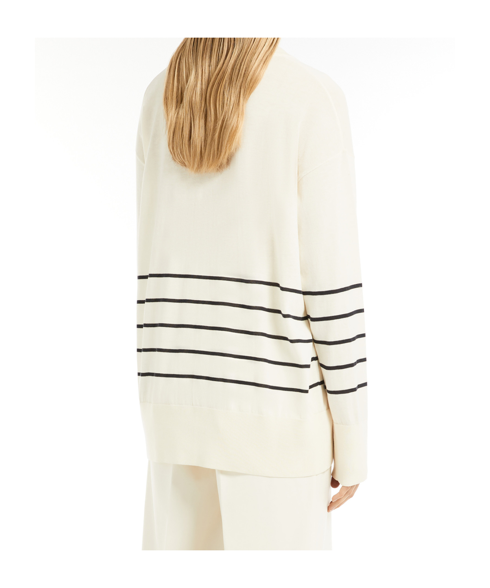 Max Mara Long-sleeved Sweater In White