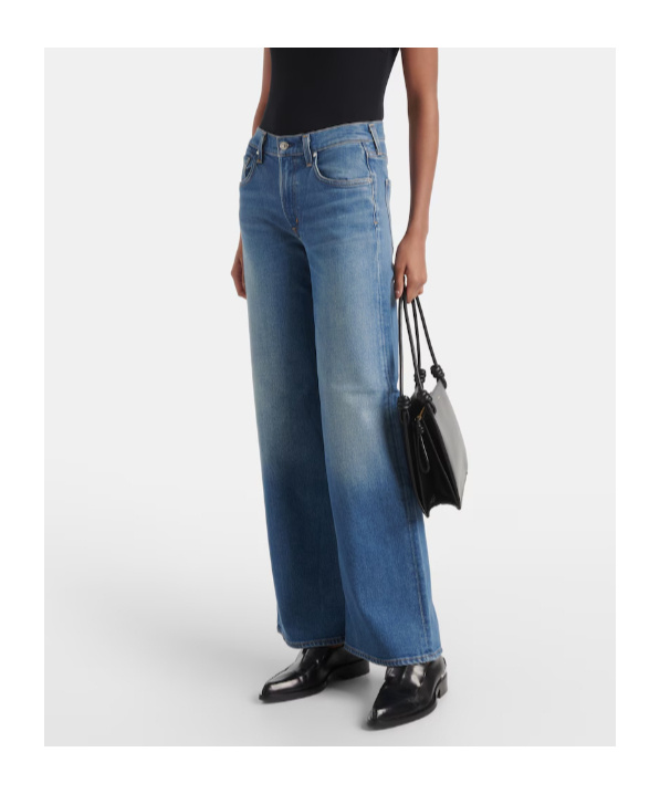 Citizen Of Humanity Loli Mid-rise Wide-leg Jeans In Blue
