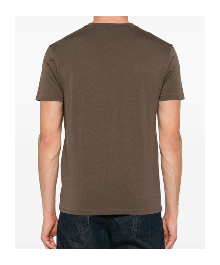 Tom Ford Regular Fit T-shirt In Lyocell And Cotton In Brown