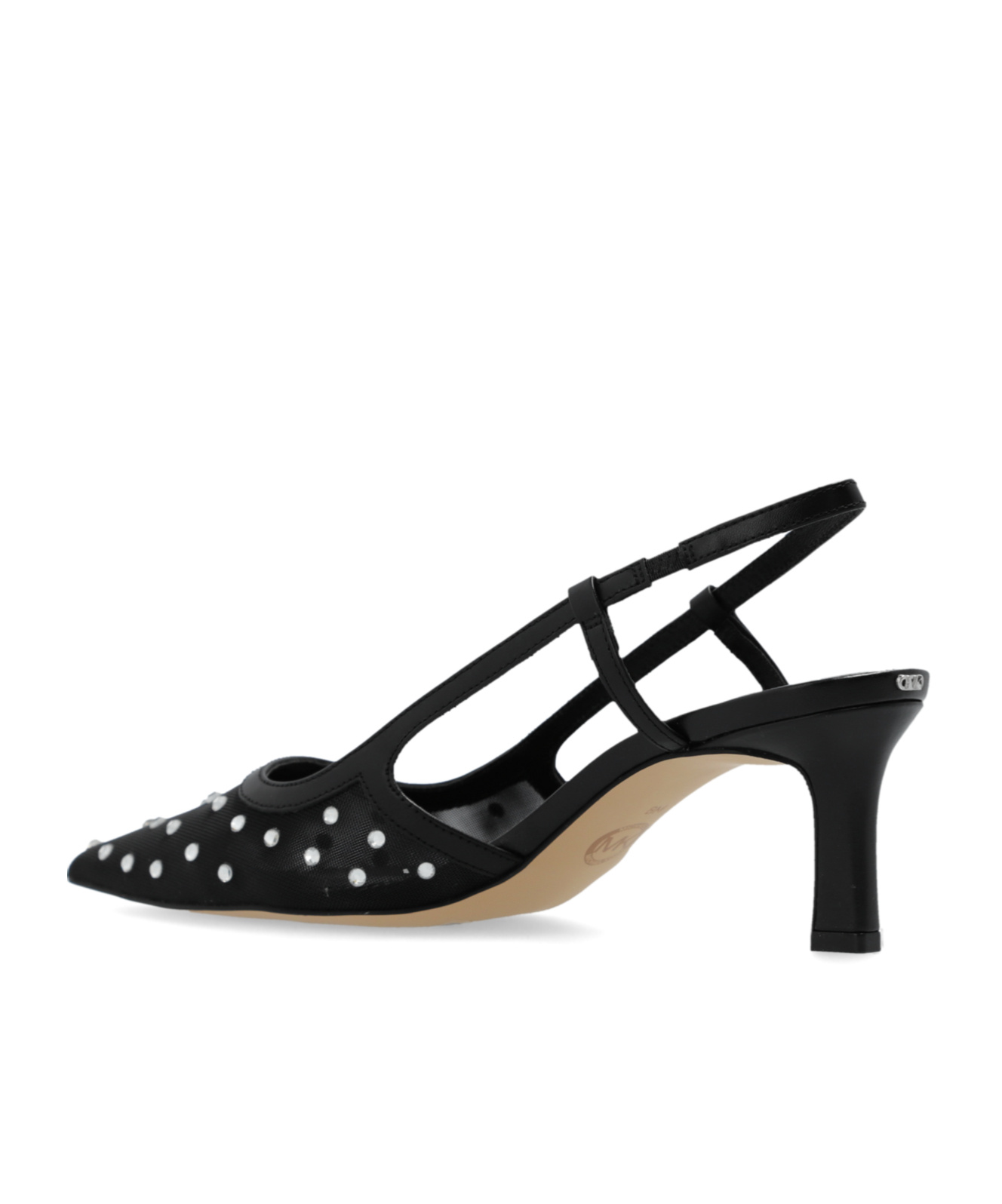 Michael Michael Kors Alora Mid Sling Pumps In Black Leather In Black