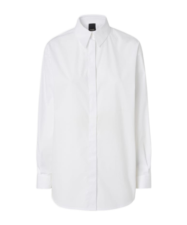 Pinko Oversize Poplin Shirt In White