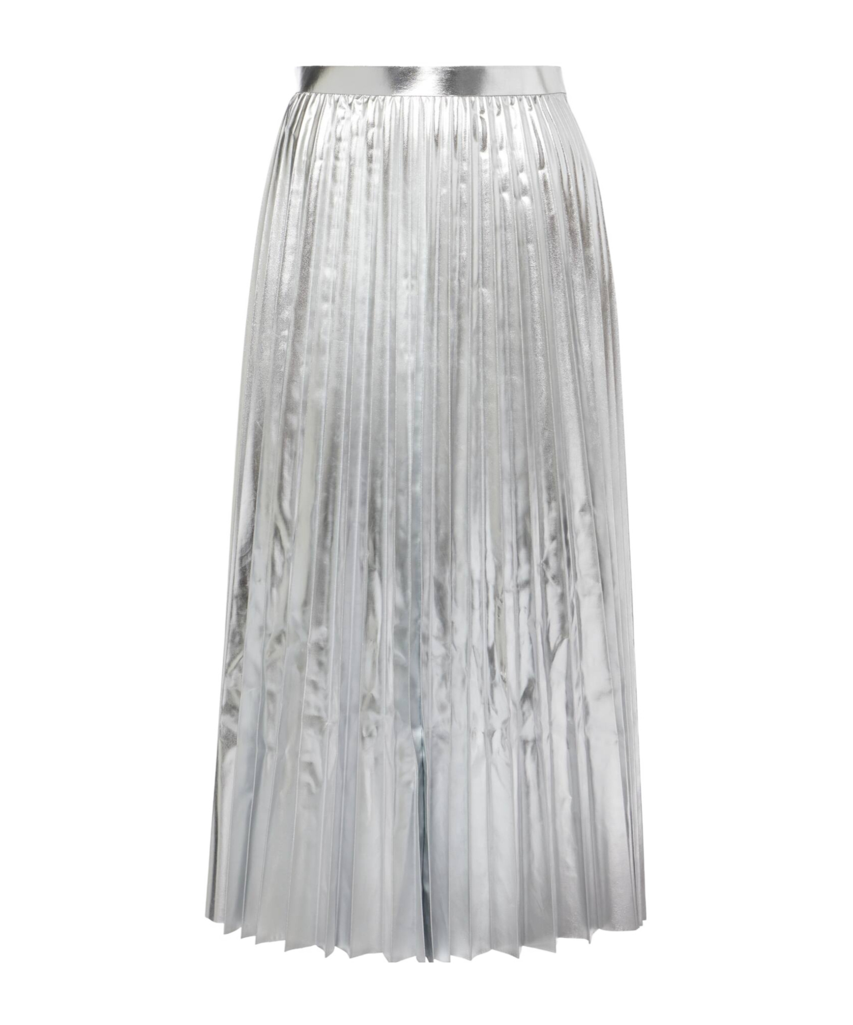 Junya Watanabe Pleated Metallic-effect Midi Skirt In Gray