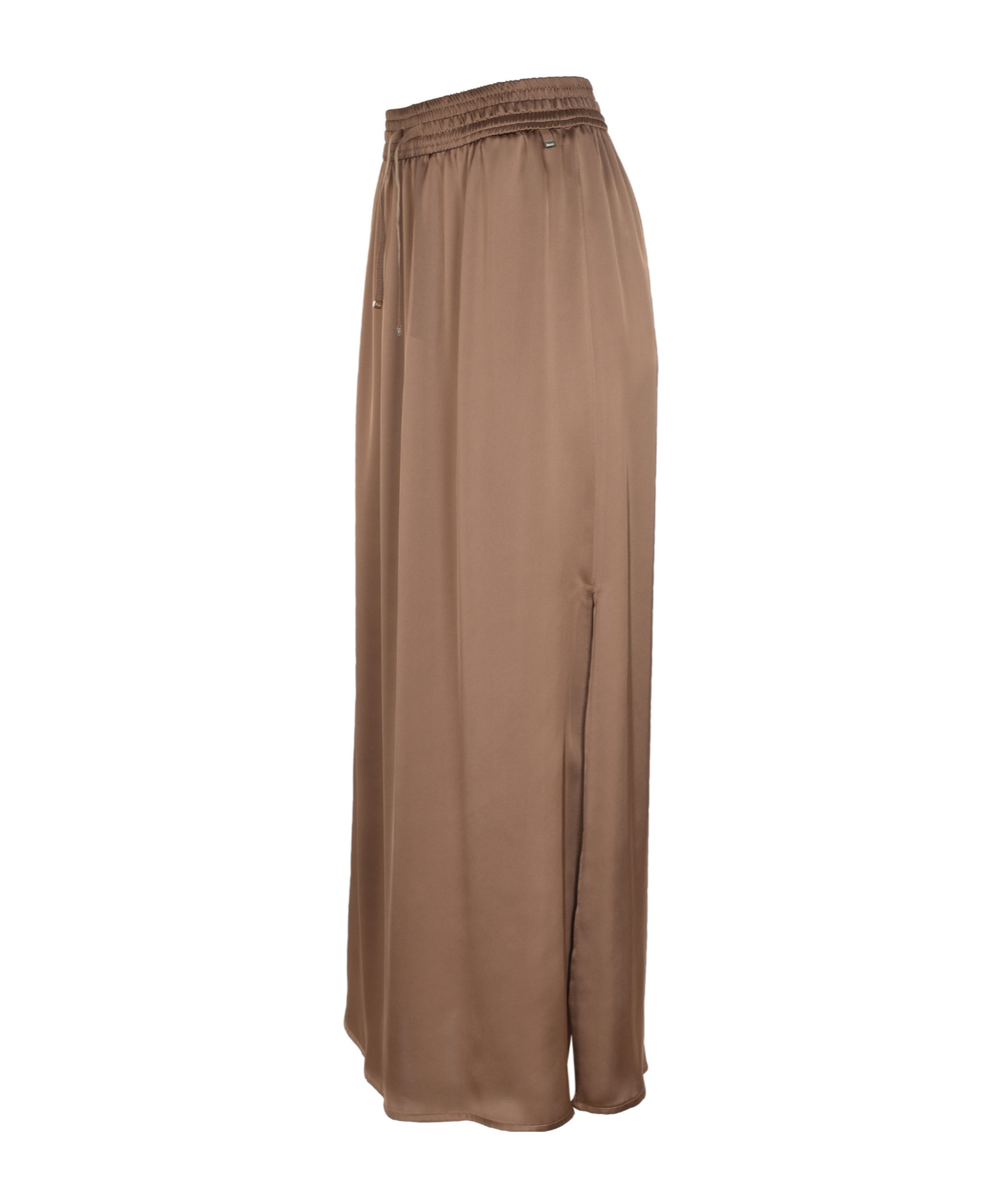 Herno Elasticated-waist Midi Skirt In Brown