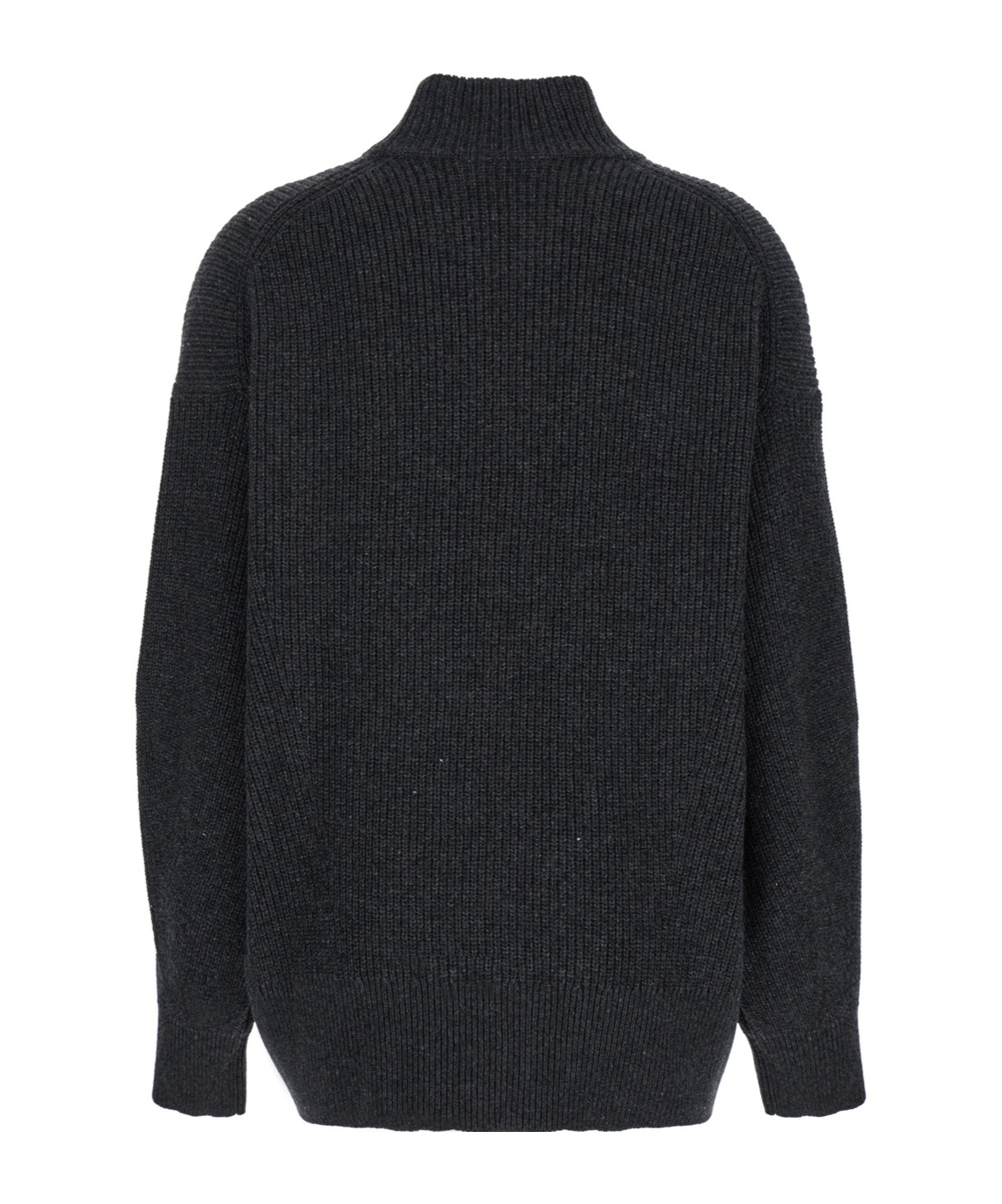 Brunello Cucinelli Oversized Grey Ribbed Sweater In Cashmere, Wool And Lurex Woman In Black