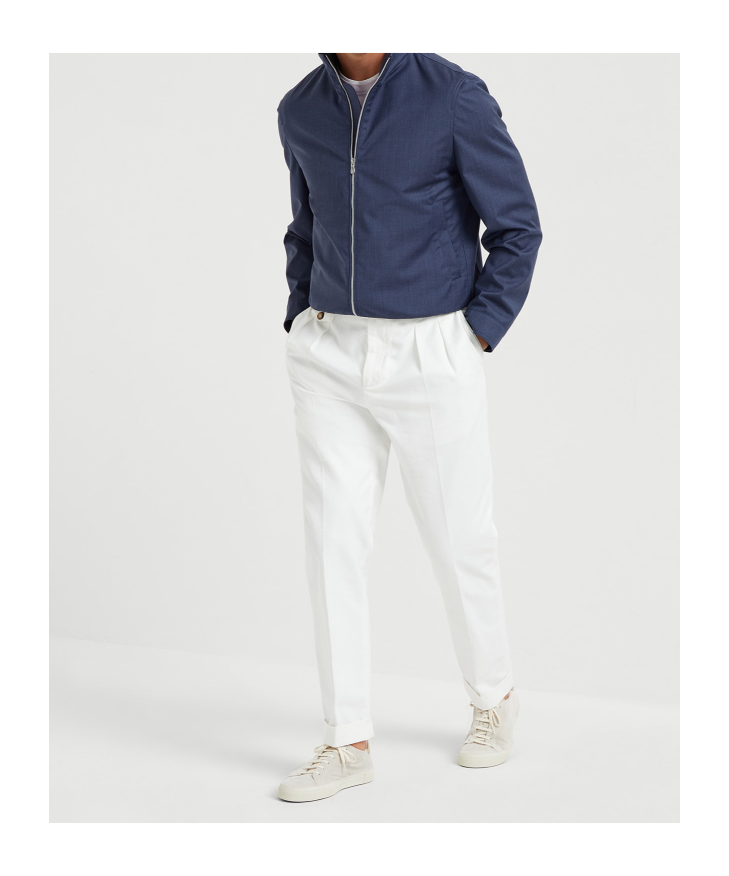 Brunello Cucinelli T-shirt With Layered Design In White