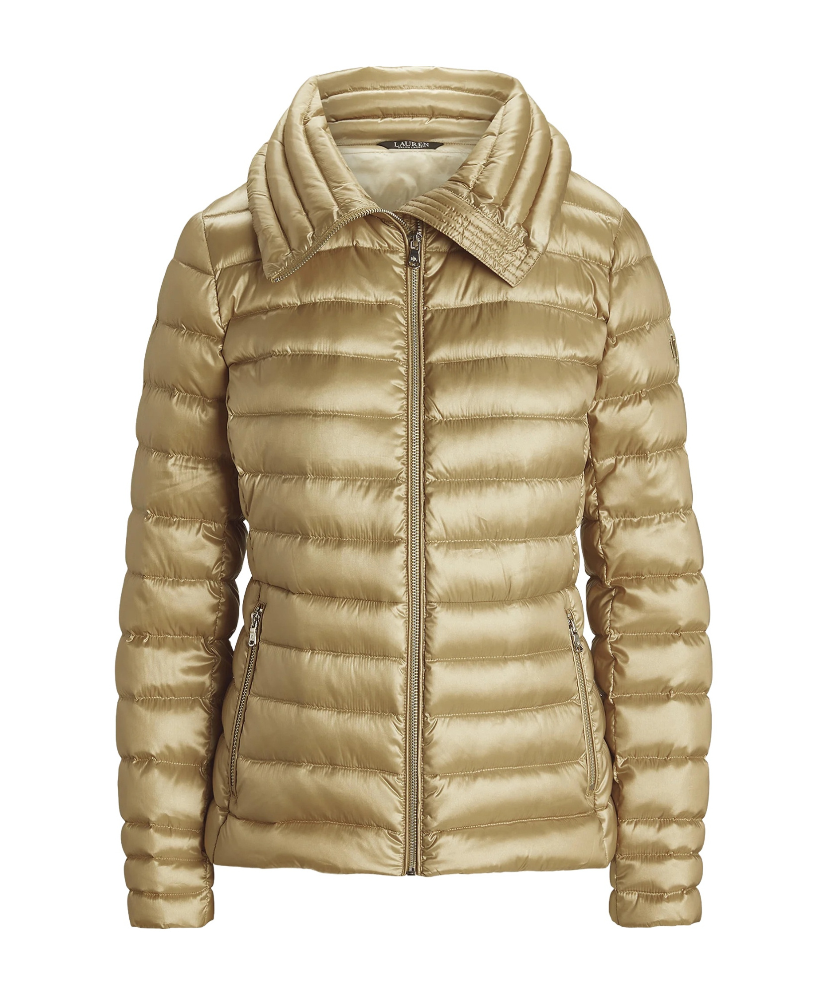 Ralph Lauren Quilted Down Jacket In Brown