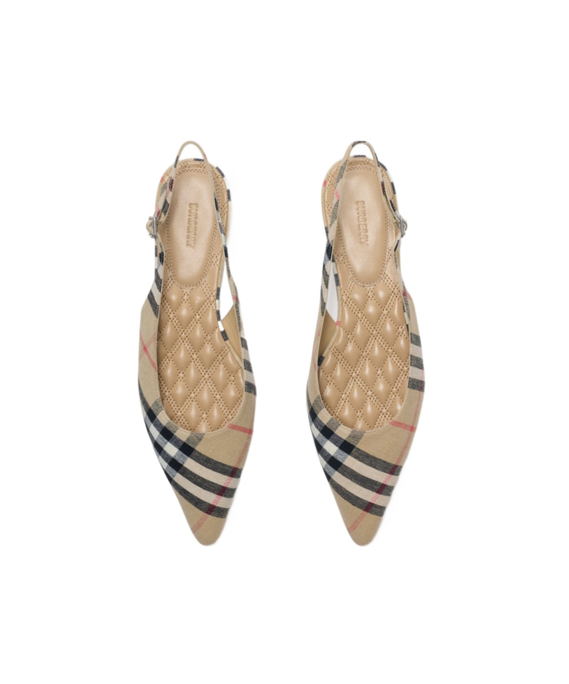 Burberry Check Birdie Slingback Ballerina Flats Women