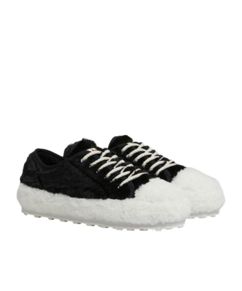 Shop Marni Black Teddy Tennis Sneaker