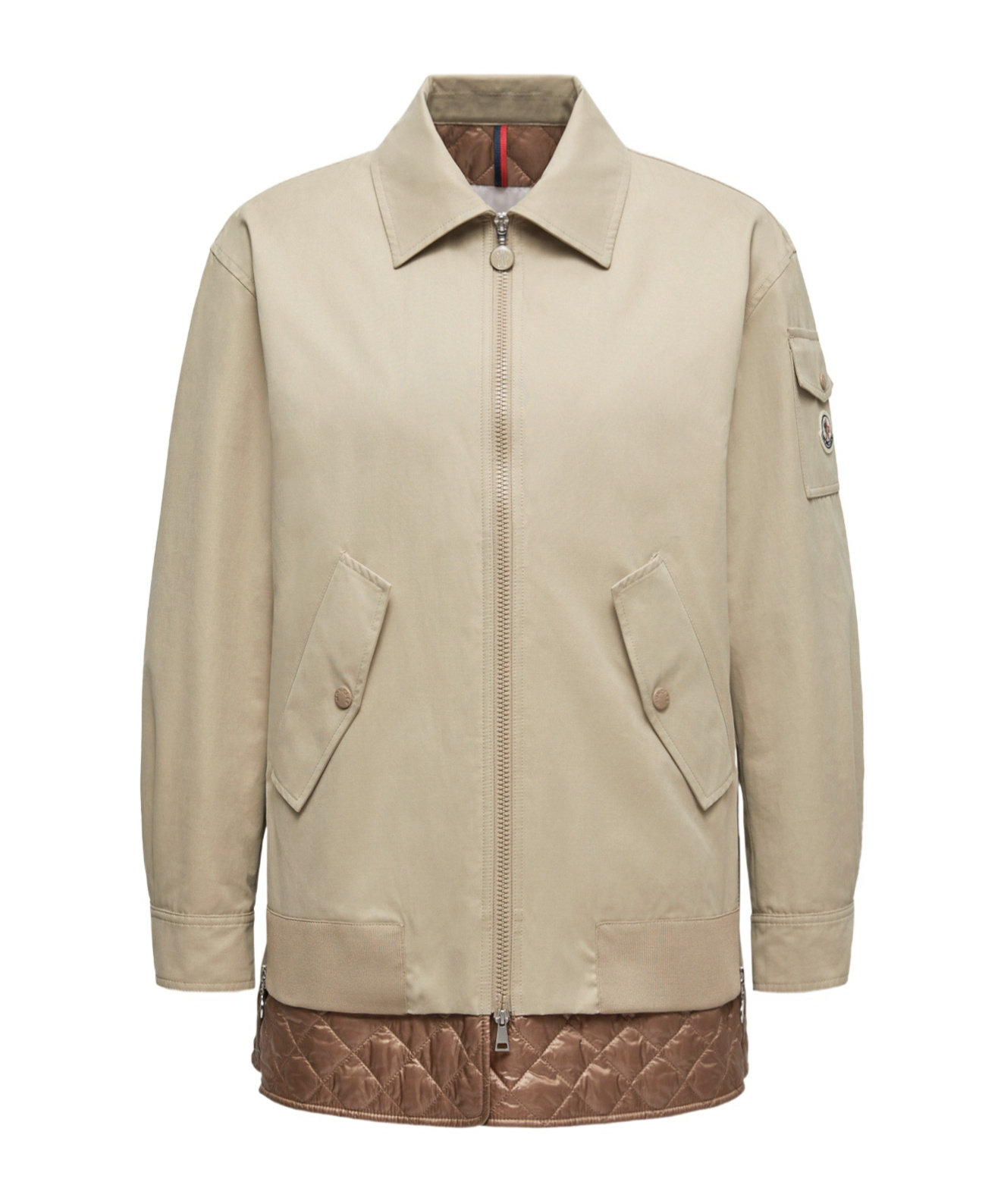 Moncler Felci Padded Cotton Jacket In Neutral