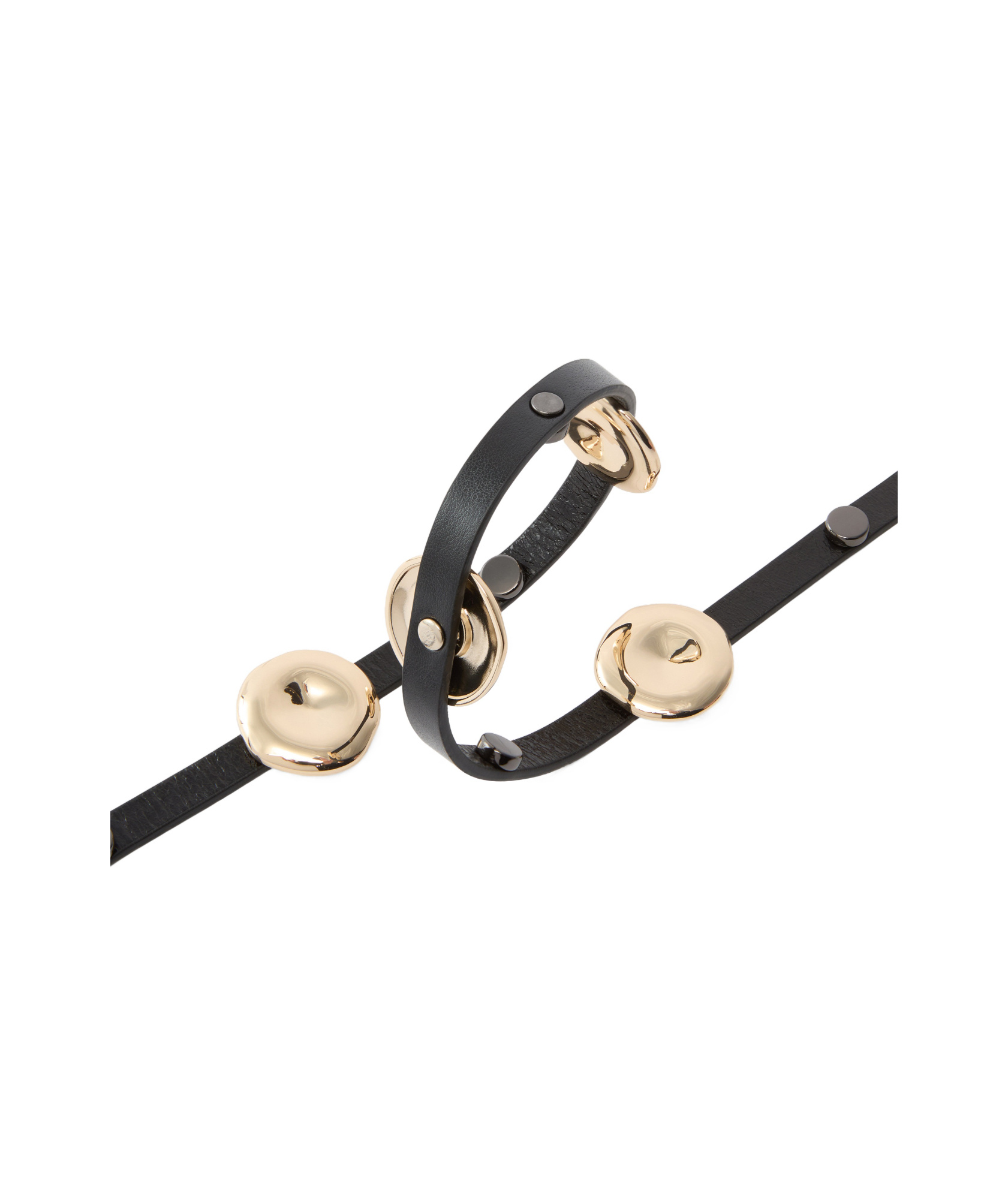 Pinko Circular-plaque Leather Belt In Black