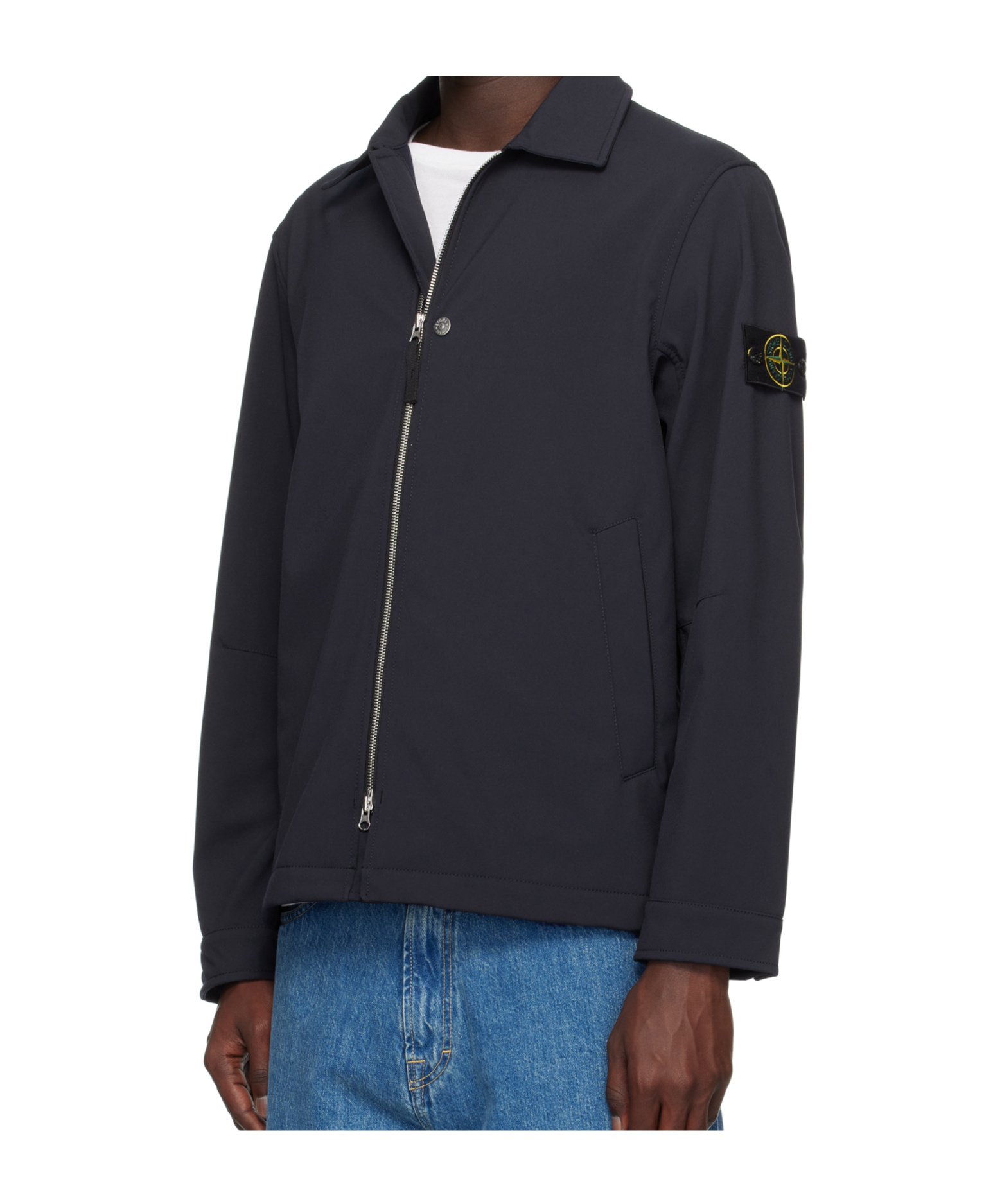 Stone Island Navy Q100003 Soft Shell Jacket In Blue