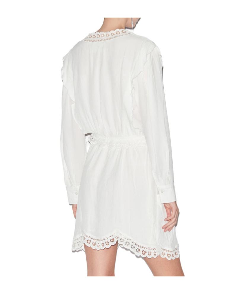 Isabel Marant Étoile Long-sleeve V-neck Dress In White