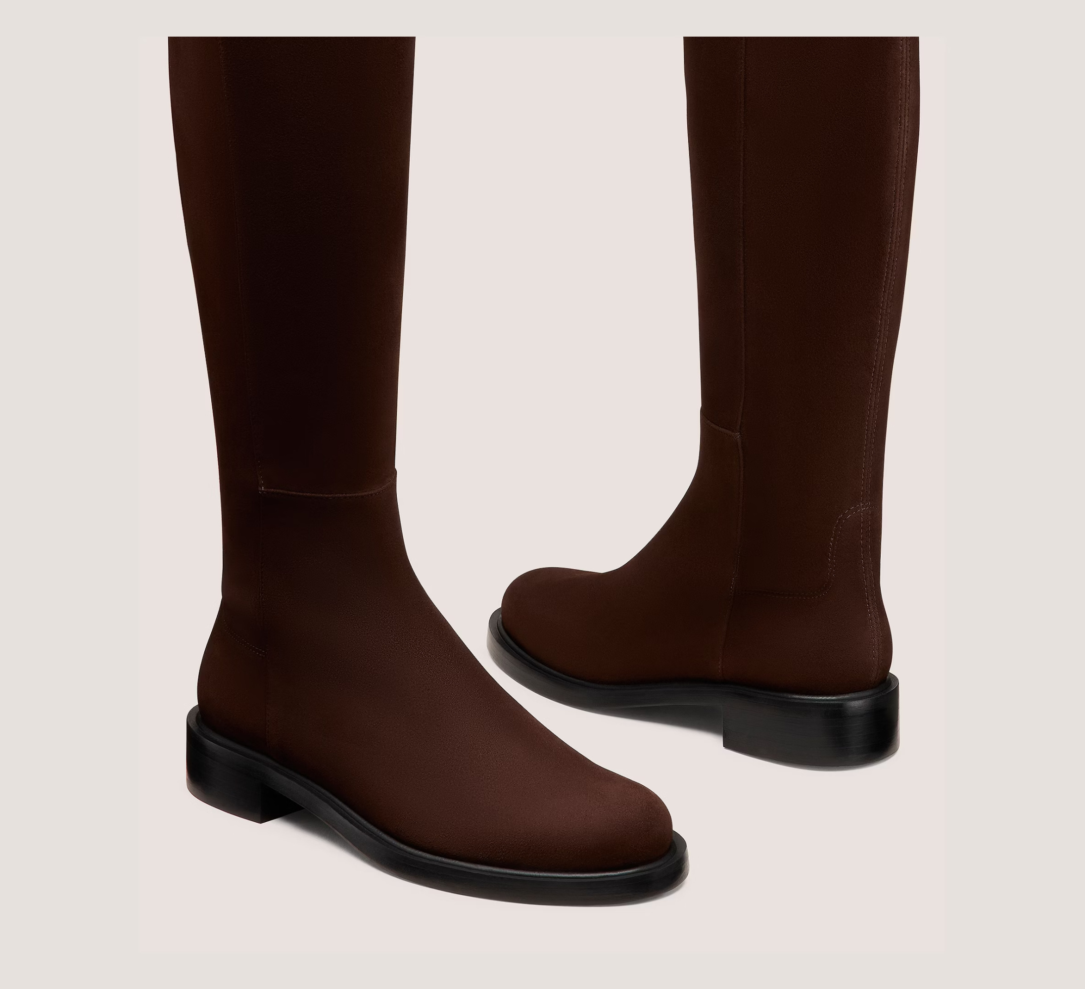 Stuart Weitzman High Suede Ankle Boots With Block Heel