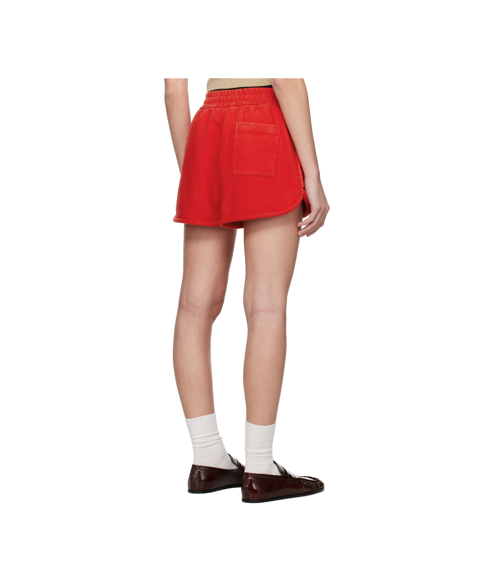 Jil Sander Red Cotton Terry Shorts