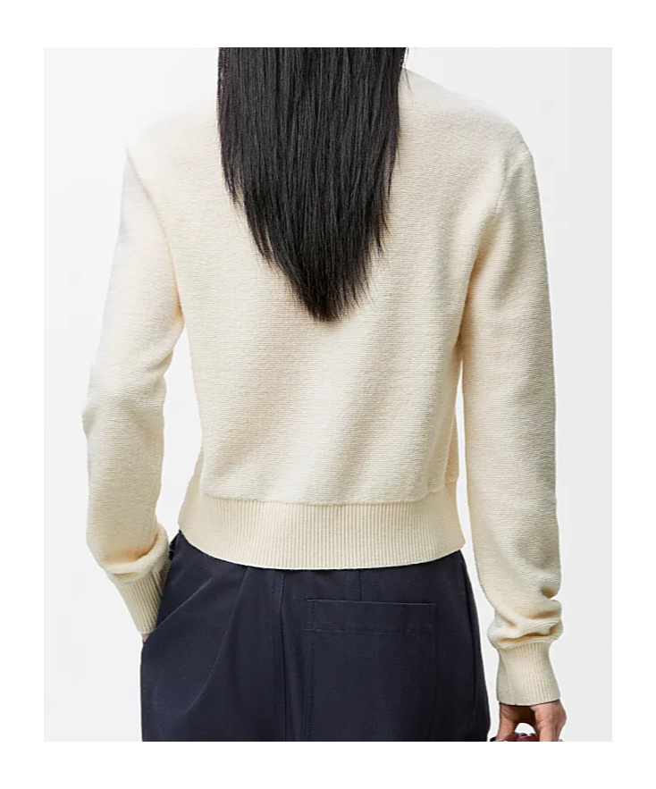 Loewe Womens Ecru Logo-embroidered Long-sleeves Wool Knitted Jumper In Gray