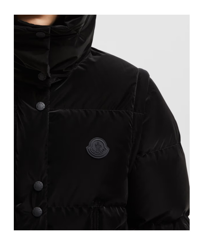 Moncler Logo-patch Padded Jacket In Black