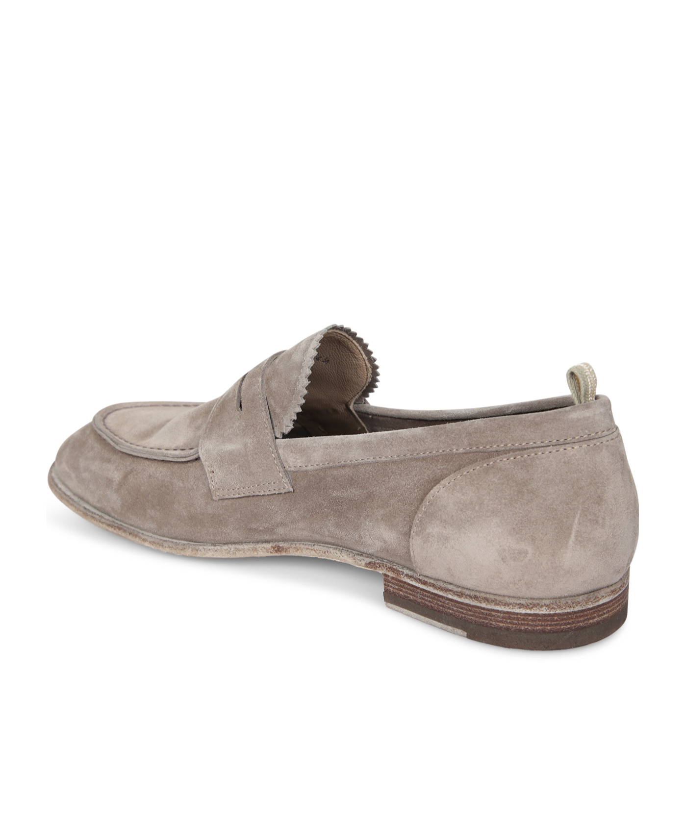 Officine Creative Solitude Suede Beige Loafer In Taupe Grey