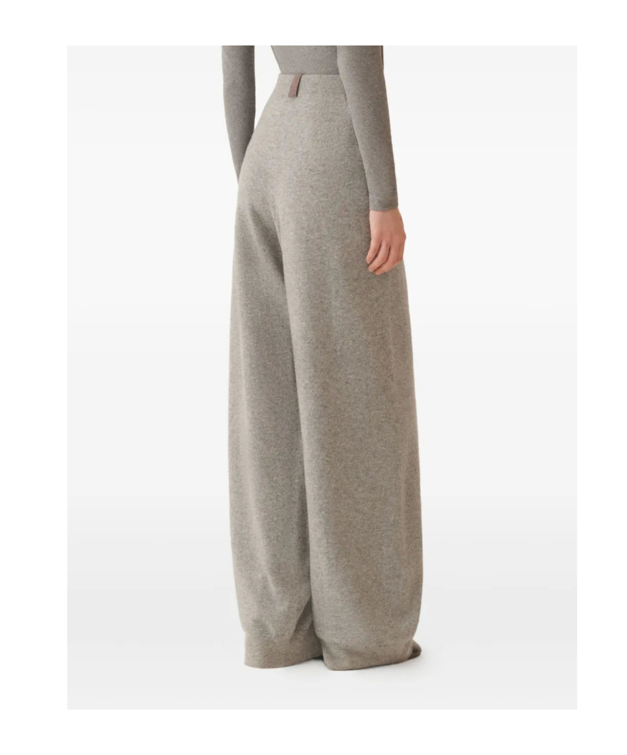 Fabiana Filippi Wide-leg Grey Pants With Relaxed Silhouette And Soft Texture In Gray