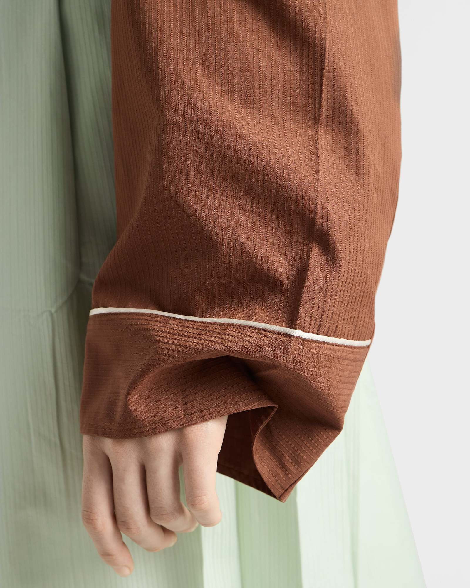 Prada Oversized Cotton Shirt In Brown