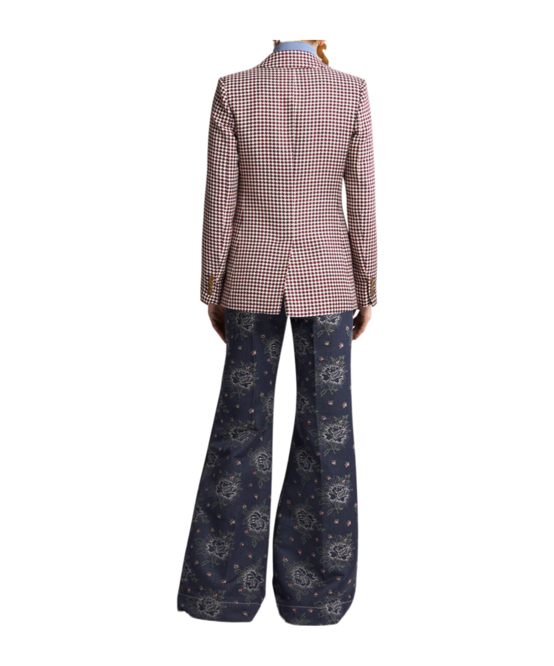 Etro Houndstooth-pattern Double-breasted Jacket In Multicolor