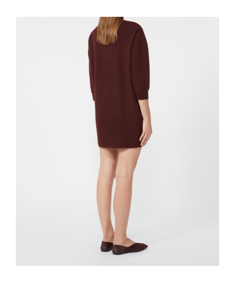 Max Mara Short, Wool And Cashmere Jersey Dress In Brown