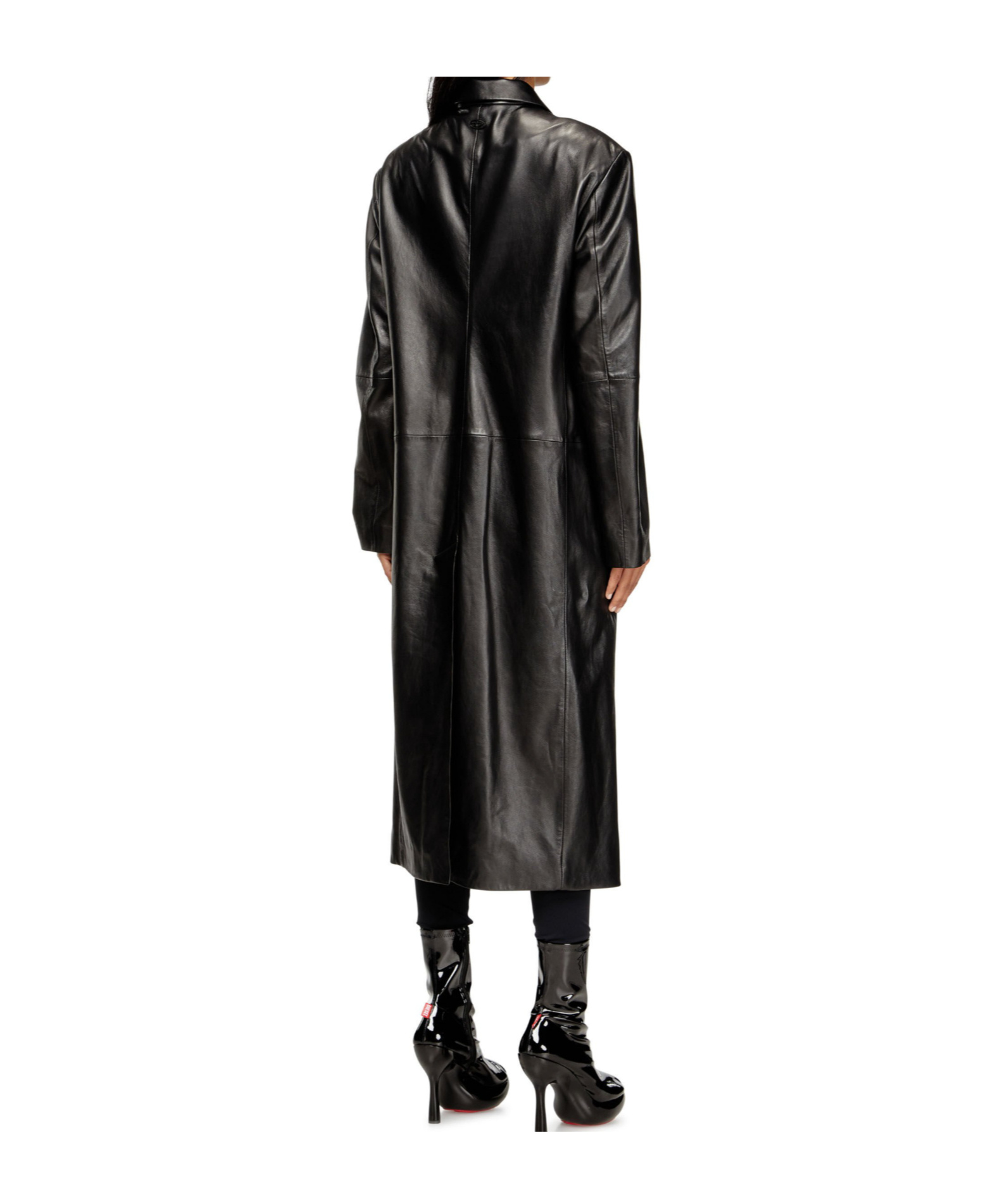 Diesel Lancelot Leather Coat In Black