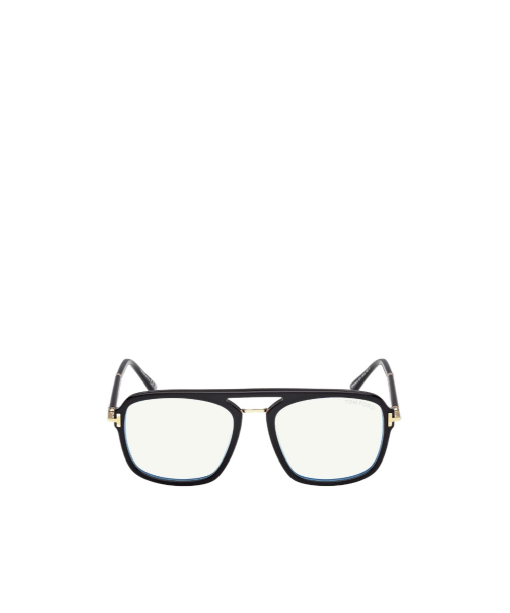 Tom Ford Hinge-detail Double-bridge Glasses In Black