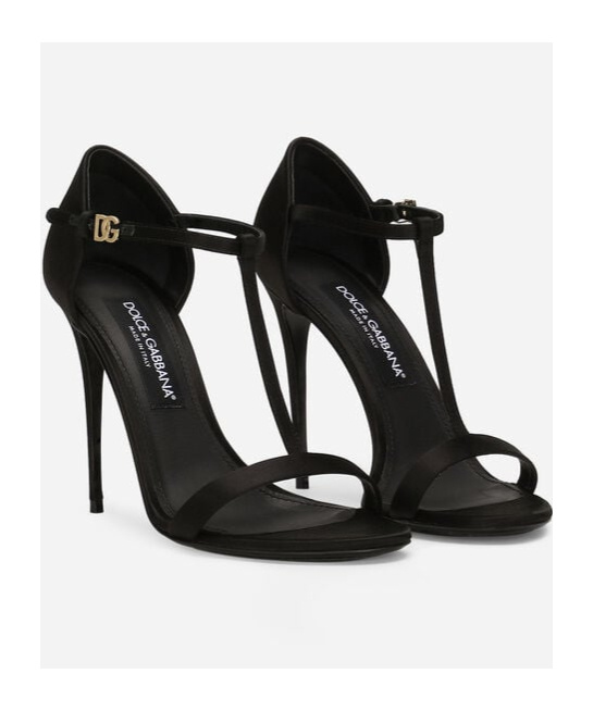 Dolce & Gabbana Woman Sandals Black Size 7.5 Textile Fibers In Black