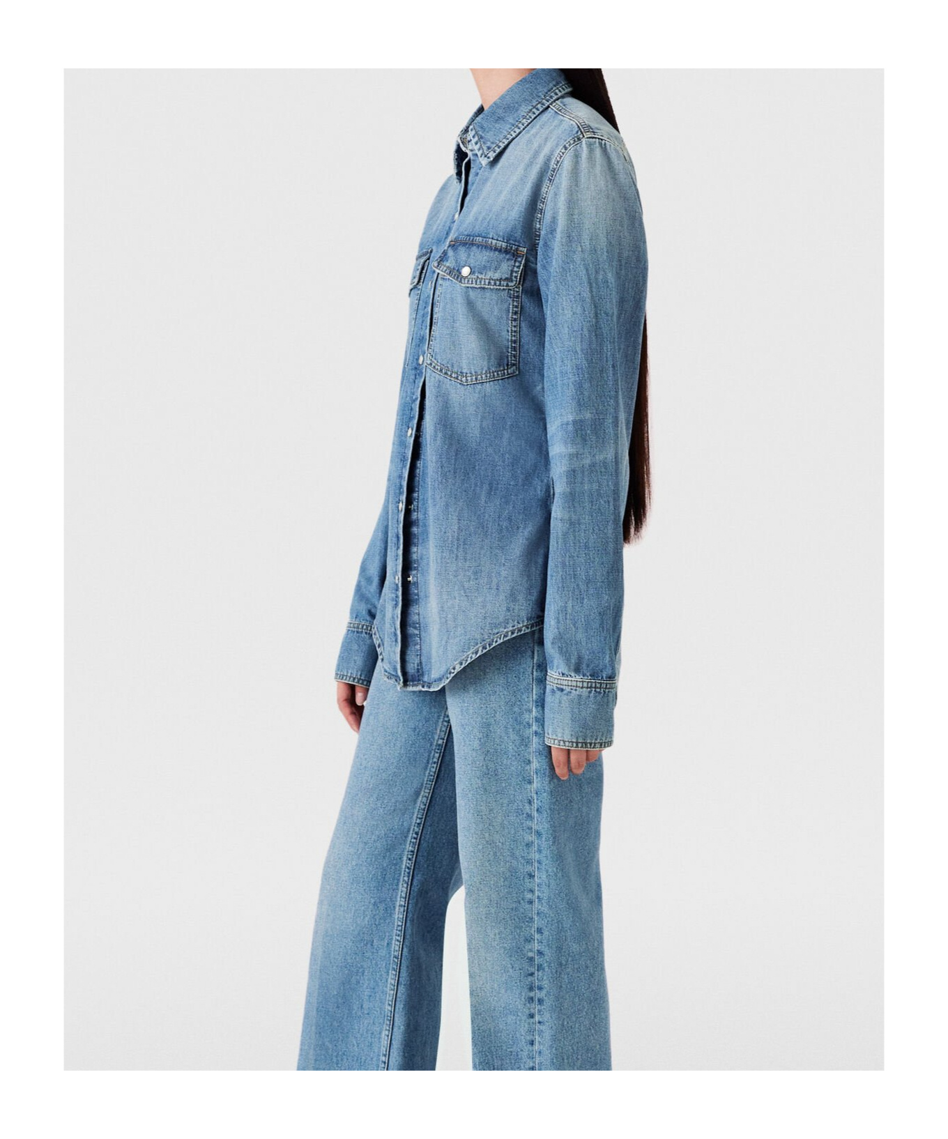 Shop Stella Mccartney Vintage Wash Denim Shirt In Blue